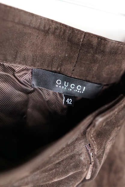 GUCCI Wildlederhose braun | 36